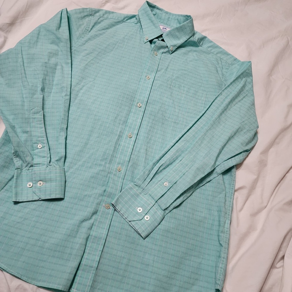 Men's‎ Southern Tide Classic Fit L/S Button Front Shirt Large L | Plaid - Cotton